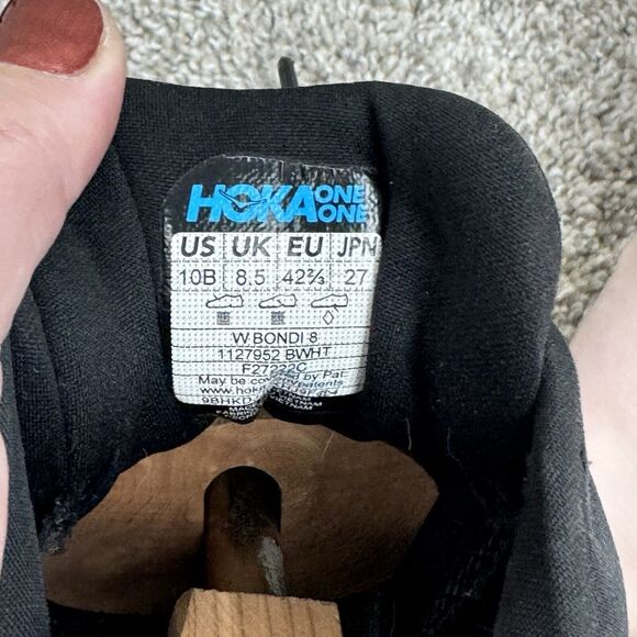 Hoka One One Womens Bondi 8 1127952 BWHT Black Running Shoes Sneakers Size 10 B - Picture 11 of 11